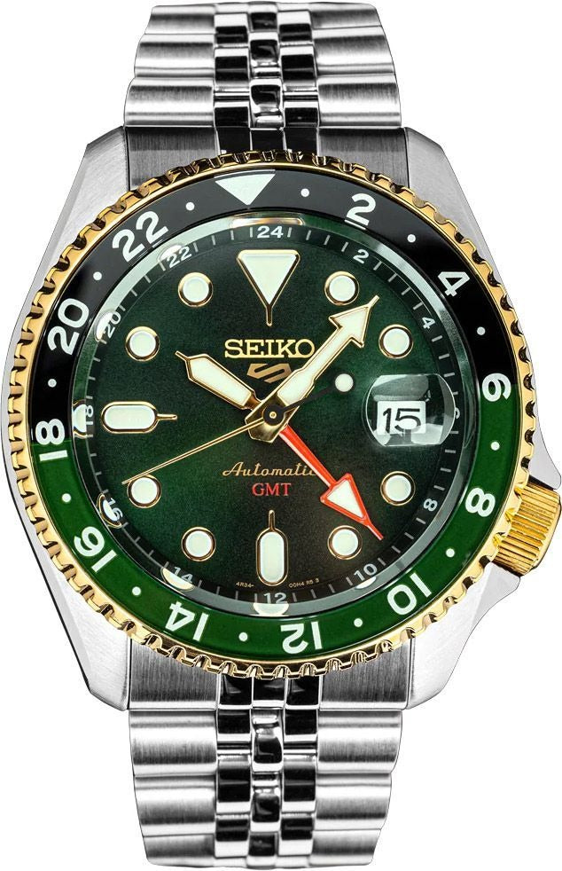 Seiko 5 Sports Forest Green Sunrise Limited Edition Green Dial Silver Steel Strap Watch for Men - SSK050K1 - Image 2